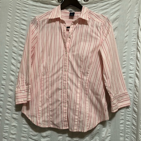 SALE GAP Candy Striped Stretch Blouse - Picture 1 of 4